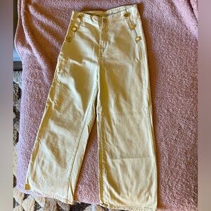 Zara Wide Leg Cream Sailor Button Pants